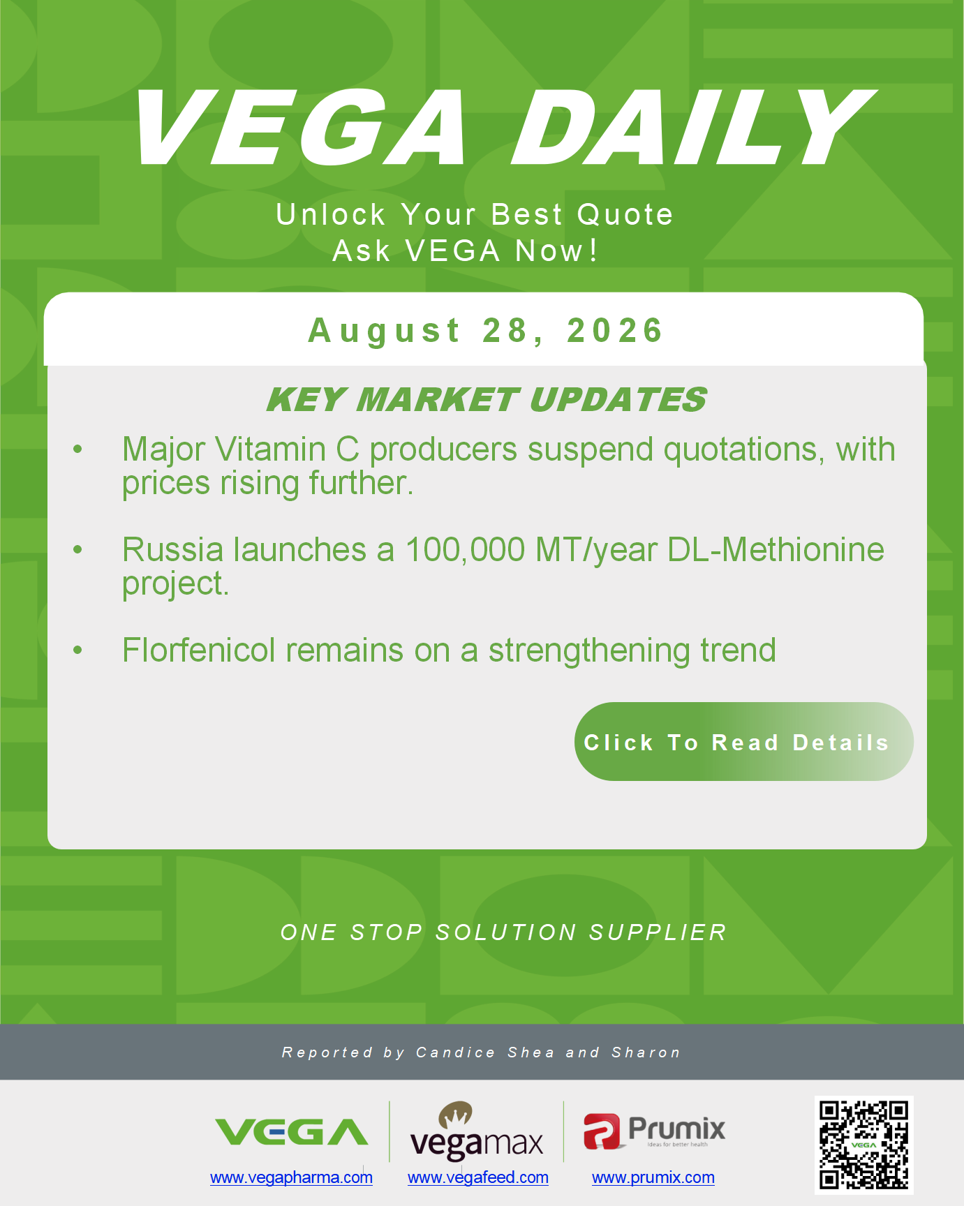 VEGA Daily 20260828 Vitamin C DL Methionine Florfenicol.png